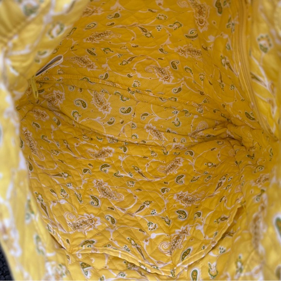 Americana by Sharif Yellow Quilted Tote Bag Paisley Print - Picture 12 of 12